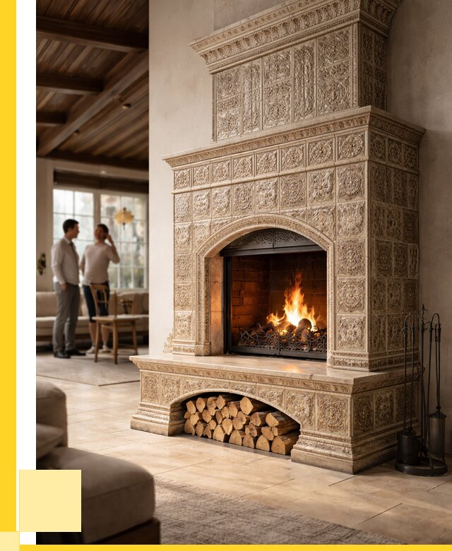 Купить изразцовый камин в Узловой от 254625 р. | ЭриданЗлв