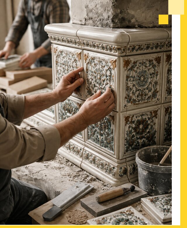 Изразцовые камины под ключ в Узловой: проект и монтаж