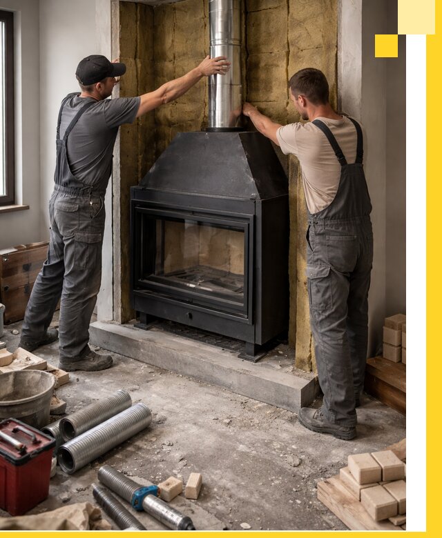 Изготовление и монтаж закрытых каминов в Узловой под ключ