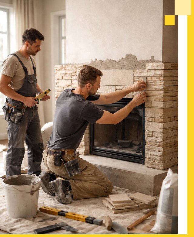 Установка и монтаж каминов для загородного дома в Узловой