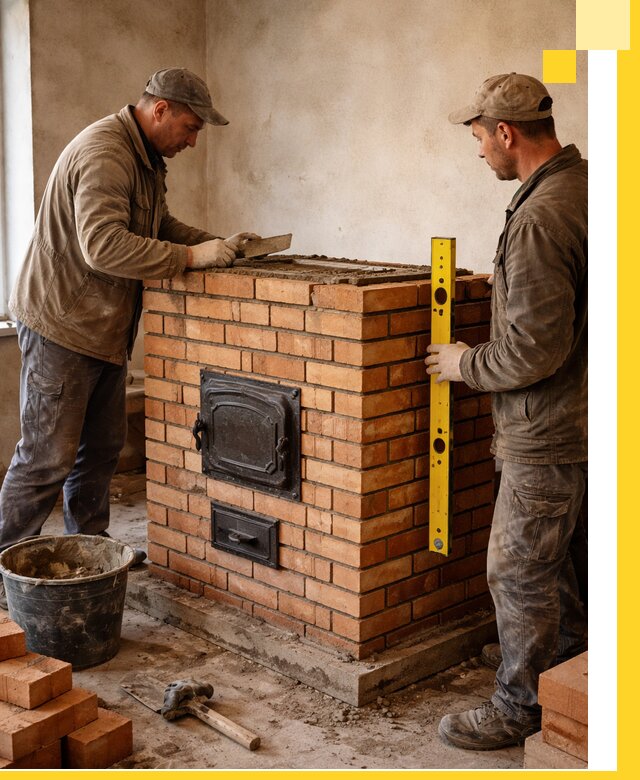 Отопительные печи под ключ в Узловой, установка и сборка