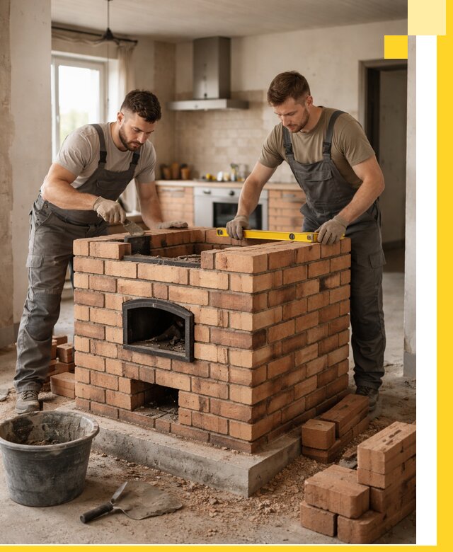 Установка и монтаж печей в частном доме в Узловой под ключ