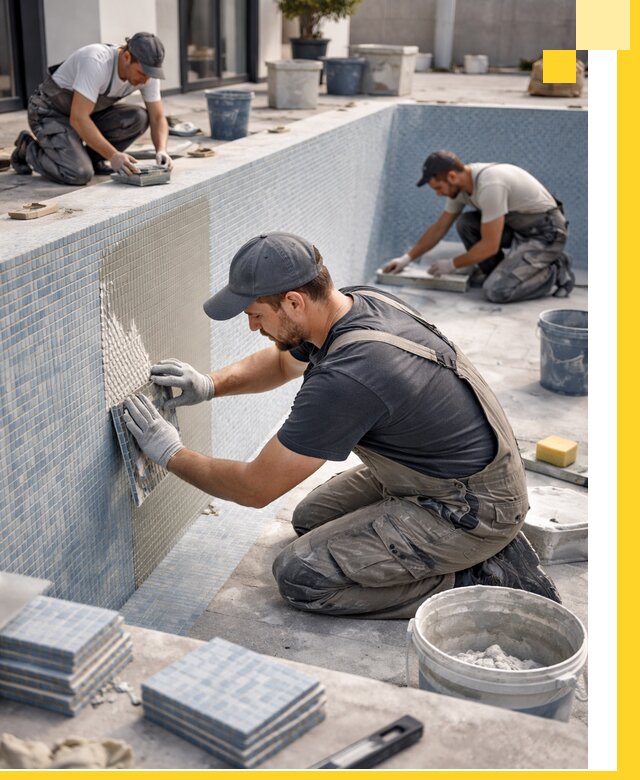 Облицовка бассейнов в Узловой плитка мозаика гидроизоляция