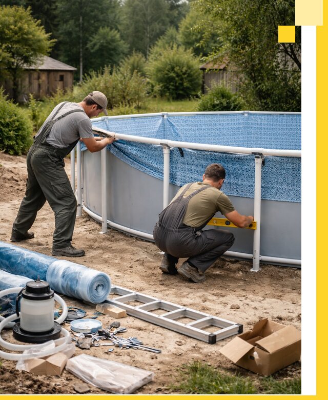 Установка и монтаж каркасных бассейнов в Узловой под ключ