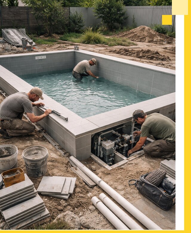 Строительство и монтаж бассейнов для дачи под ключ в Узловой