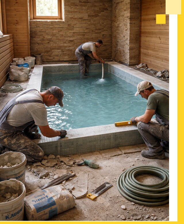 Проектирование и строительство бассейнов для бани в Узловой