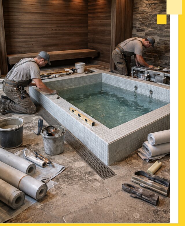 Установка и строительство бассейнов для сауны в Узловой