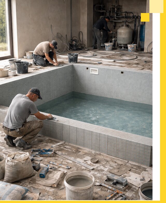 Строительство и монтаж бассейнов в помещении в Узловой