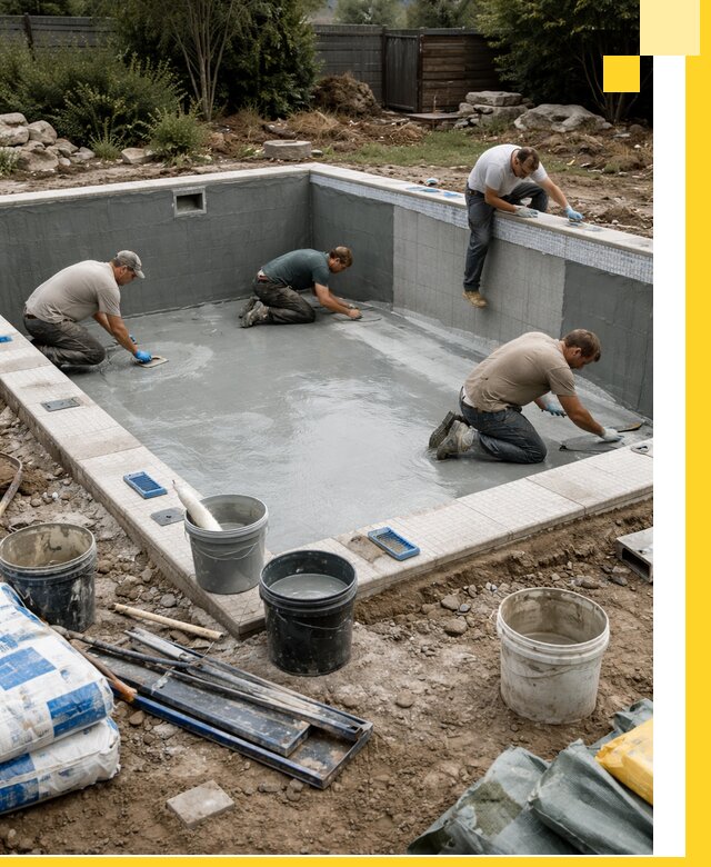 Изготовление и монтаж чаши бассейна под ключ в Узловой