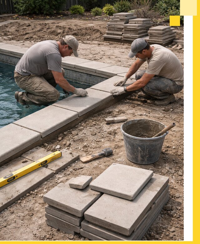 Установка и изготовление копингового камня для бассейнов в Узловой