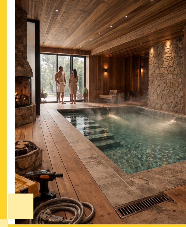 Проекты бань с бассейном под ключ в Узловой от 76388 р., ЭриданЗлв