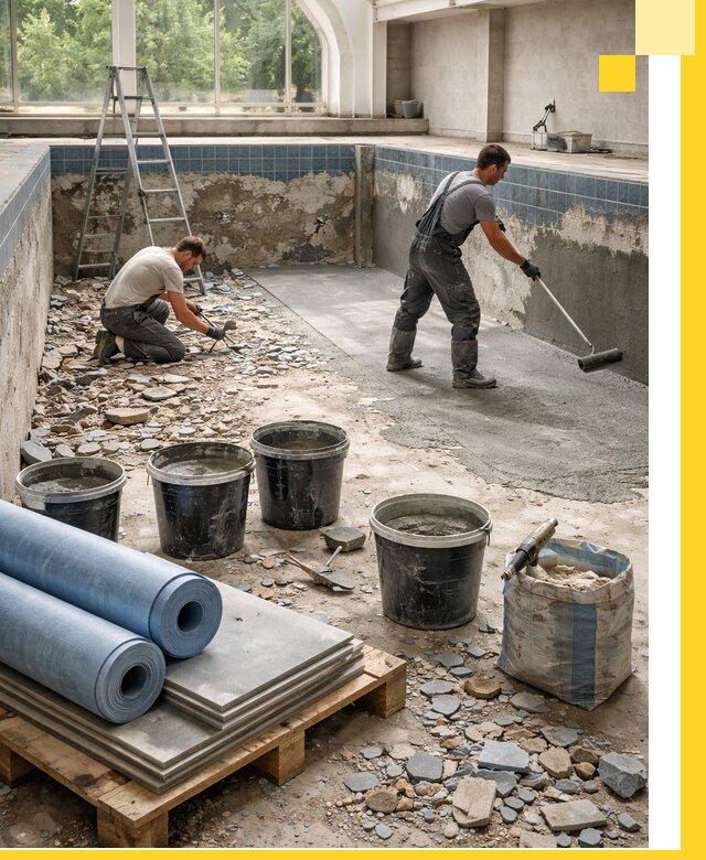 Реконструкция бассейнов в Узловой: ремонт, гидроизоляция