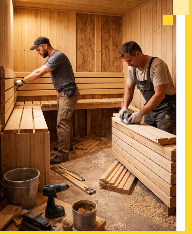 Профессиональный комплексный ремонт саун под ключ в Узловой