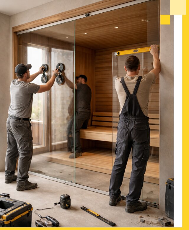 Производство и монтаж стеклянных саун под ключ в Узловой