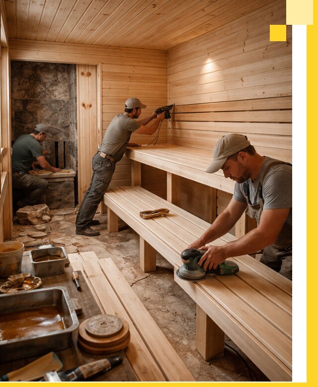 Профессиональная отделка бань в Узловой под ключ, с гарантией