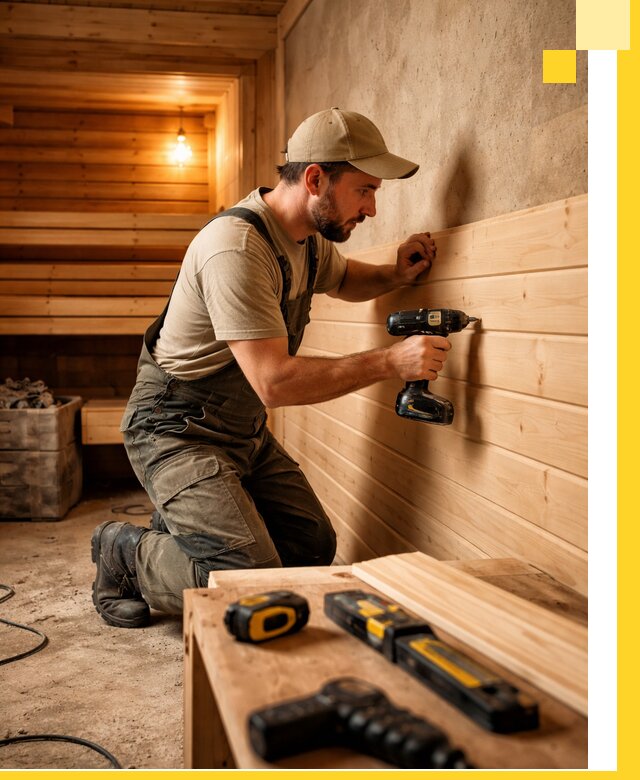 Профессиональная внутренняя отделка бани в Узловой под ключ