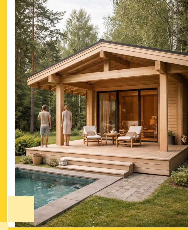 Бани с террасой под ключ в Узловой от 611100 р. | ЭриданЗлв