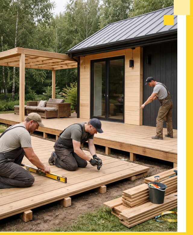 Строительство бань с террасой и бассейном под ключ в Узловой