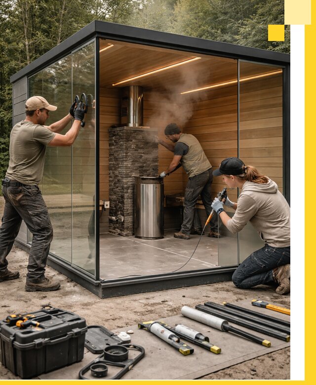 Проектирование и строительство стеклянных бань в Узловой