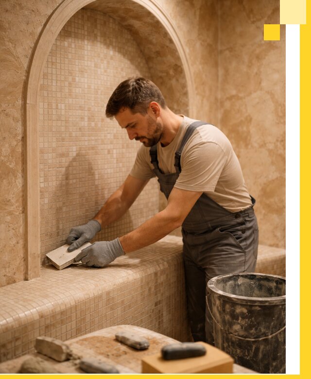 Профессиональная отделка хамамов с мозаикой под ключ в Узловой